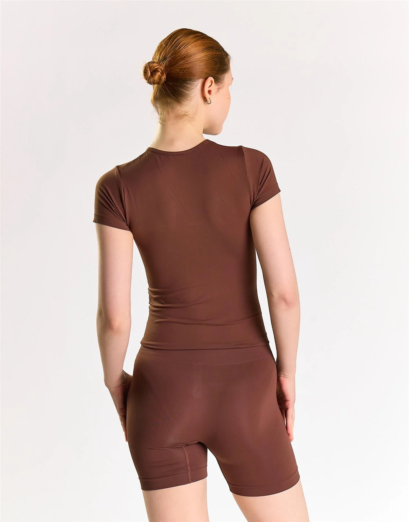 Agon Women's Coffee Activewear Shorts - Image 2