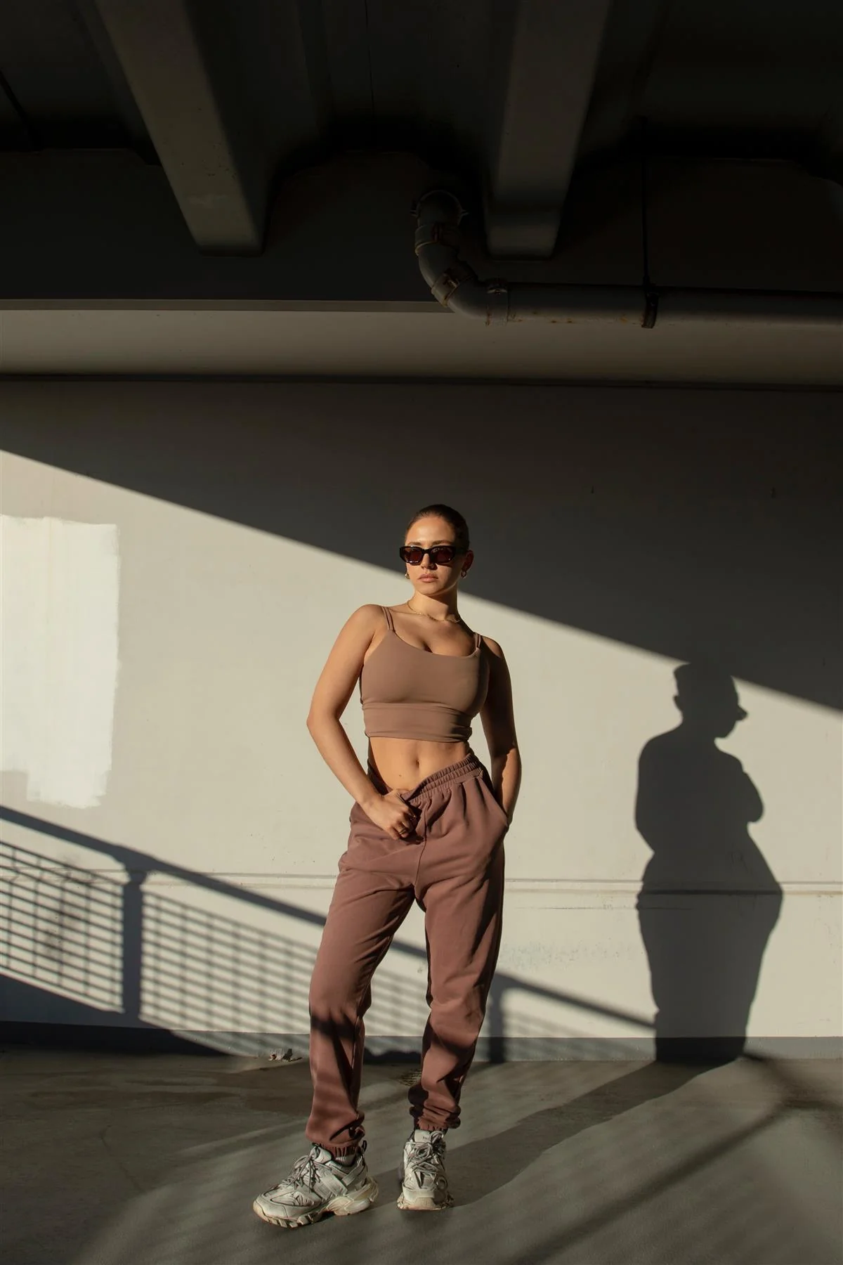 Agon Lounge Slouchy Fit Joggers - Coffee - Image 6