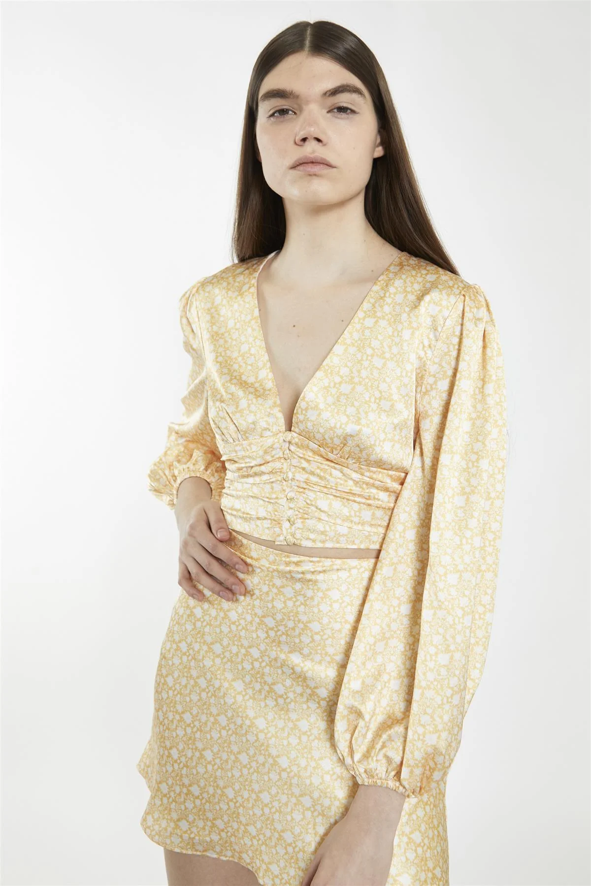 Amber Ditsy Folk Sweetheart Neckline Sleeveless-Top - Image 3