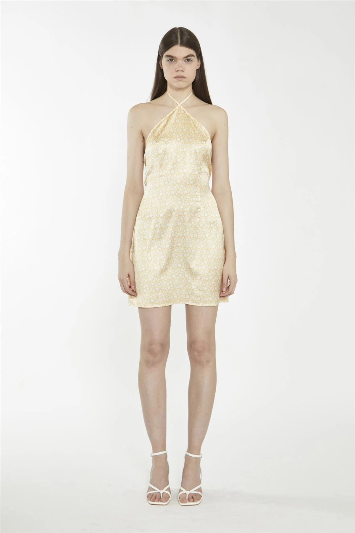 Amber-Ditsy-Folk Tie-Back Mini-Dresses