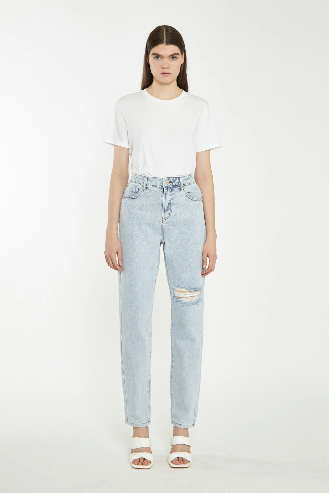 Antique Bleach Distressed Mom Jeans - Image 4