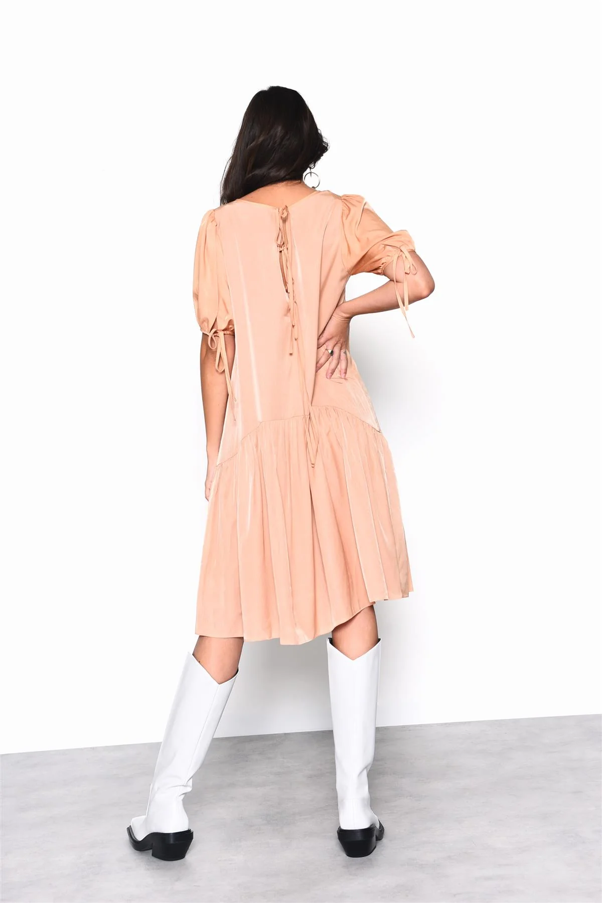 Apricot Drop-Waist Midi-Dress - Image 2