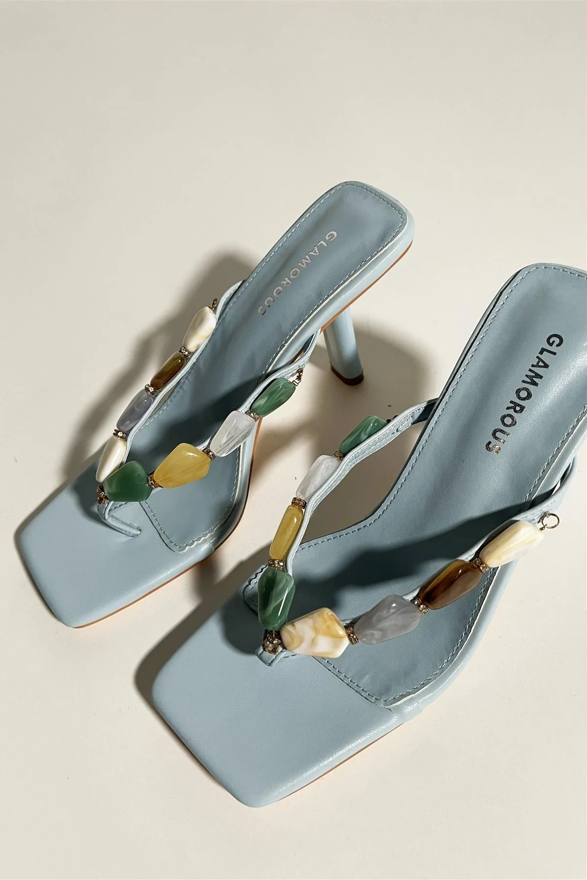 Baby-Blue Gemstone Sandals - Image 3