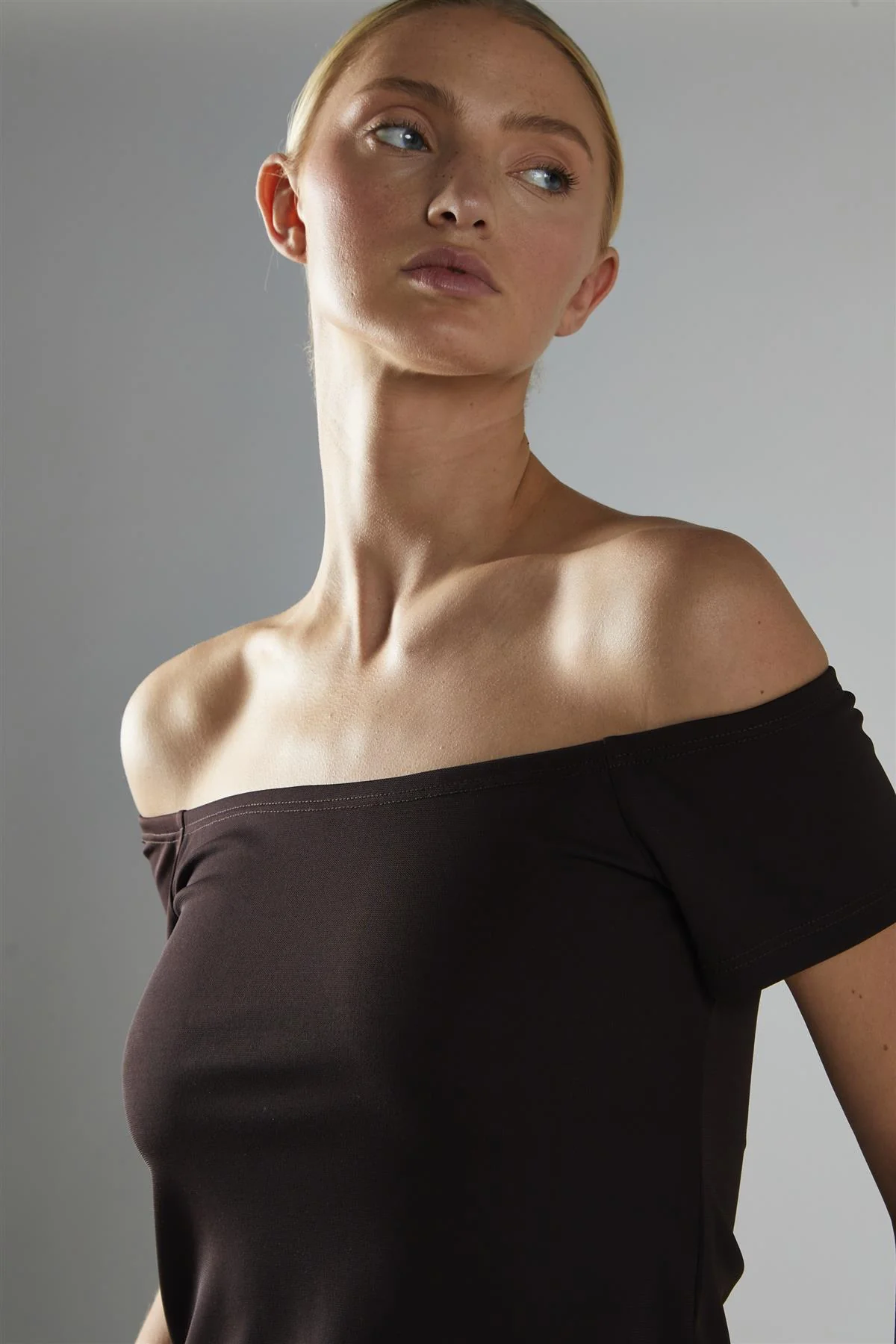 Bitter-Chocolate Bardot Top - Image 3