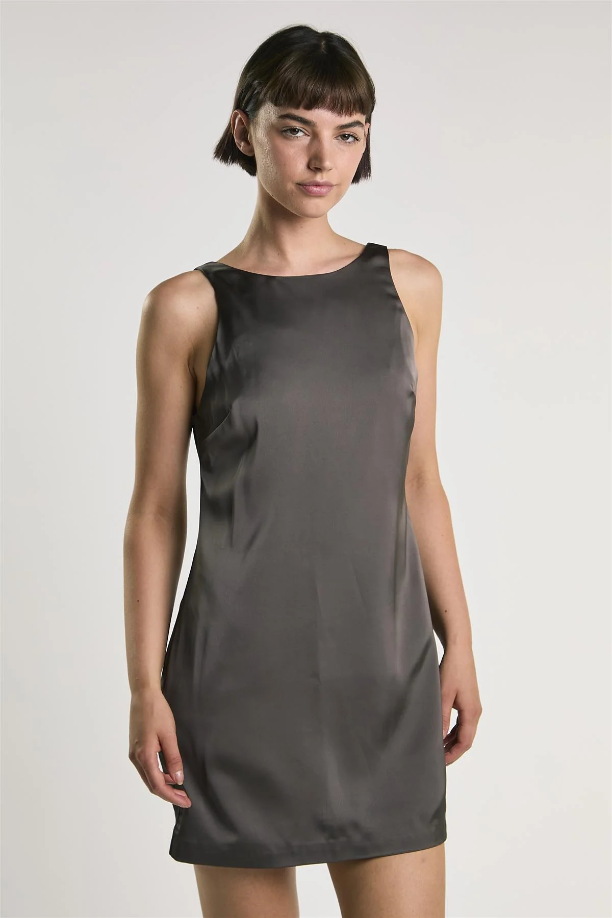 Bitter Chocolate Boat Neck Mini Shift Dress - Image 3