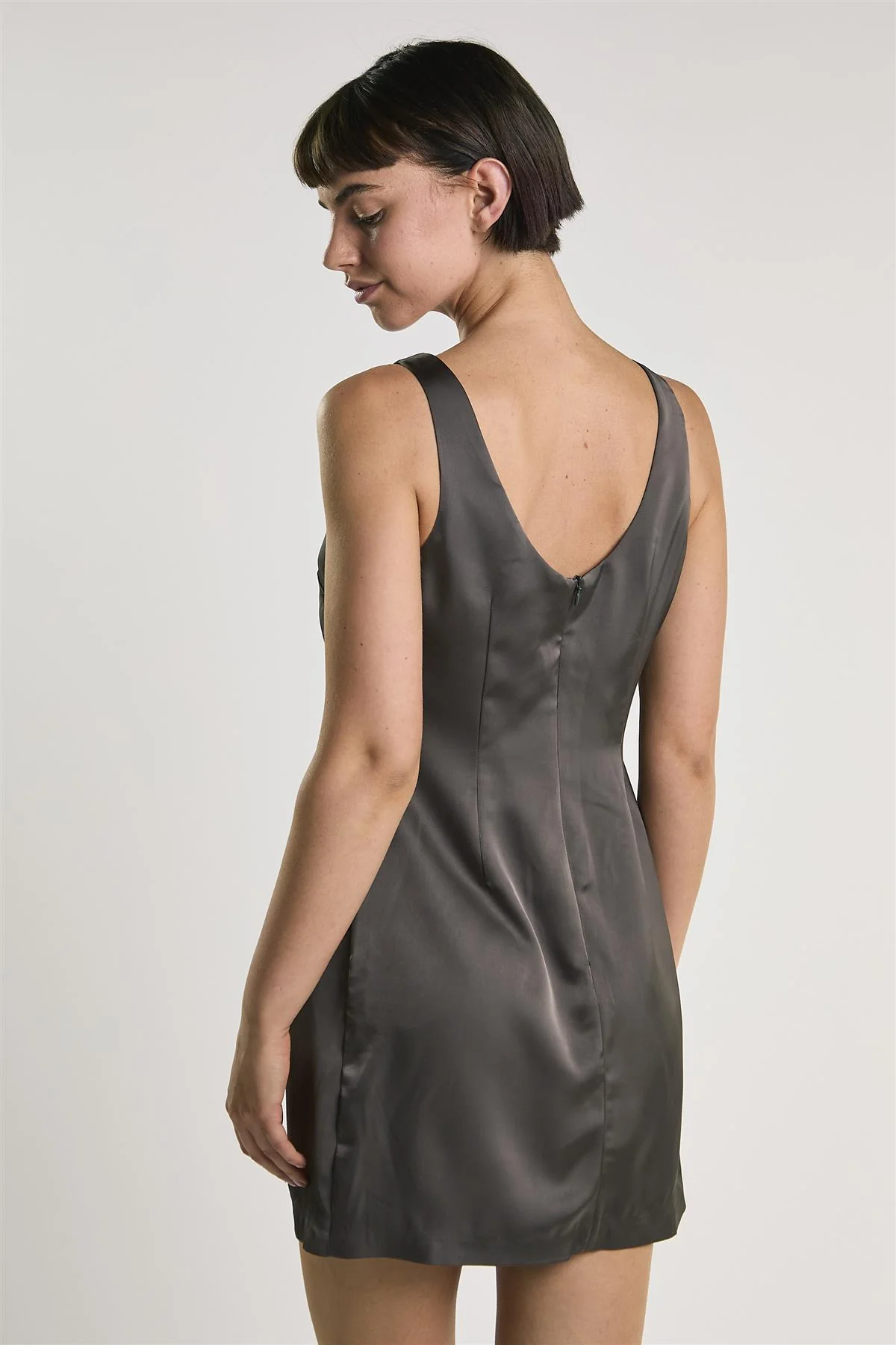 Bitter Chocolate Boat Neck Mini Shift Dress - Image 4