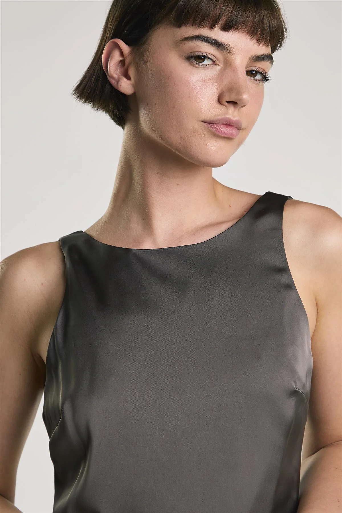 Bitter Chocolate Boat Neck Mini Shift Dress - Image 5