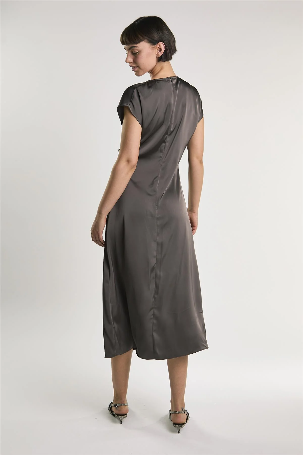 Bitter Chocolate Midi Wrap Dress - Image 3