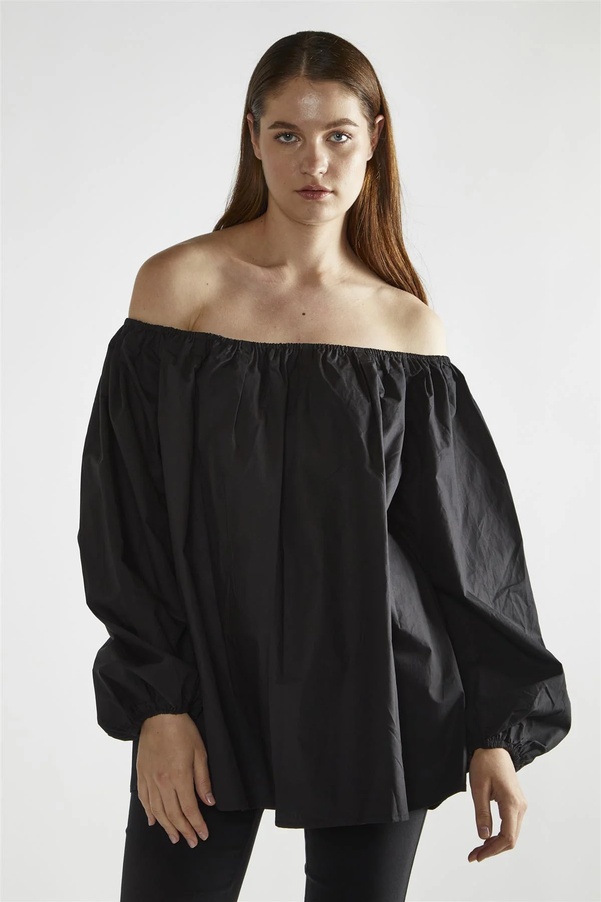 Black Bardot Long-Sleeve Top - Image 4