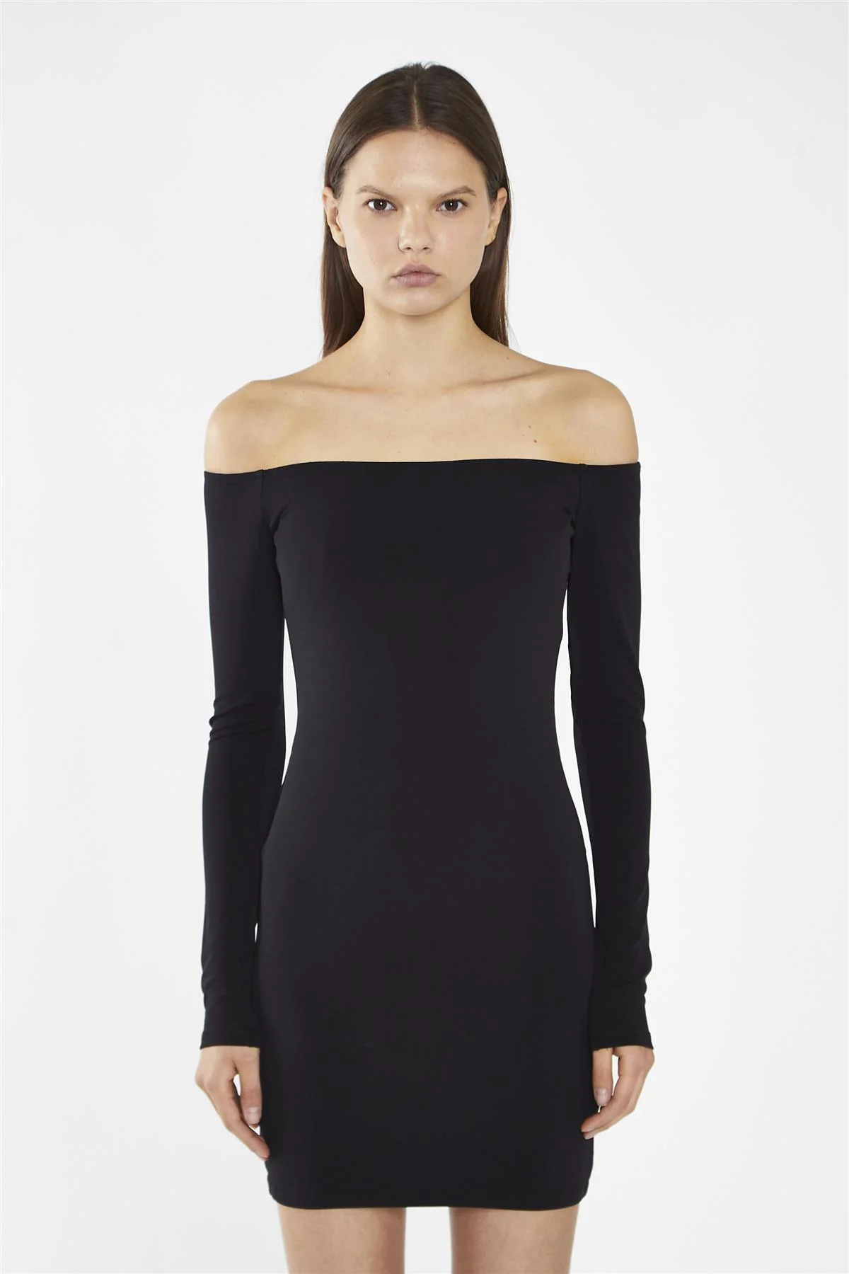 Black Bardot Mini-Dress - Image 3