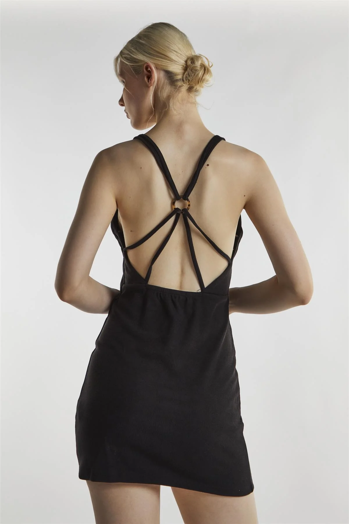 Black Bodycon Mini-Dress - Image 2