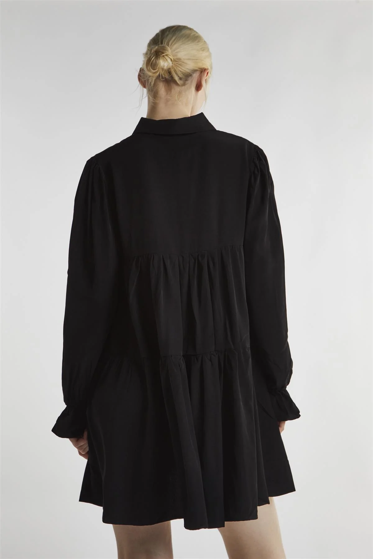 Black Collared Mini-Dress - Image 2