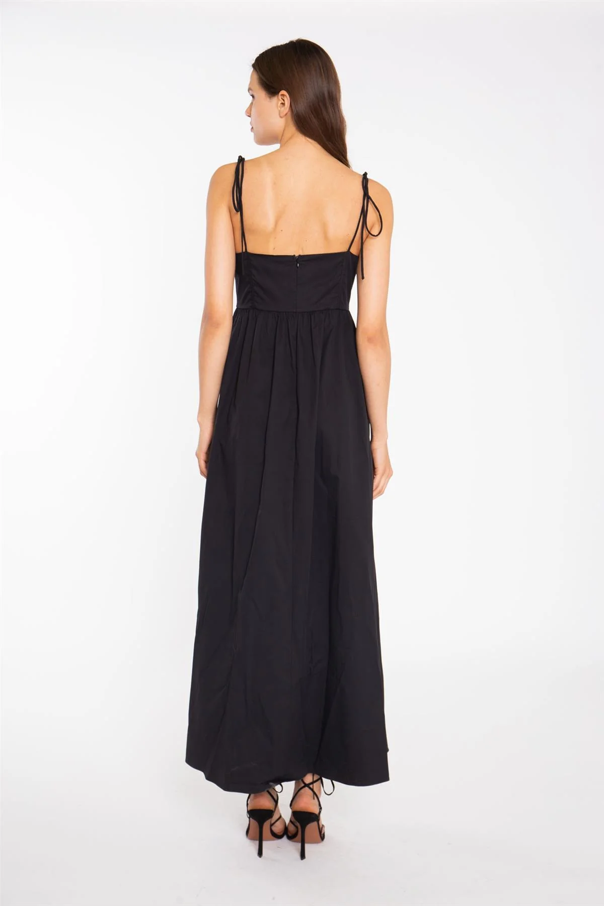 Black Corset Front Maxi-Dress - Image 2