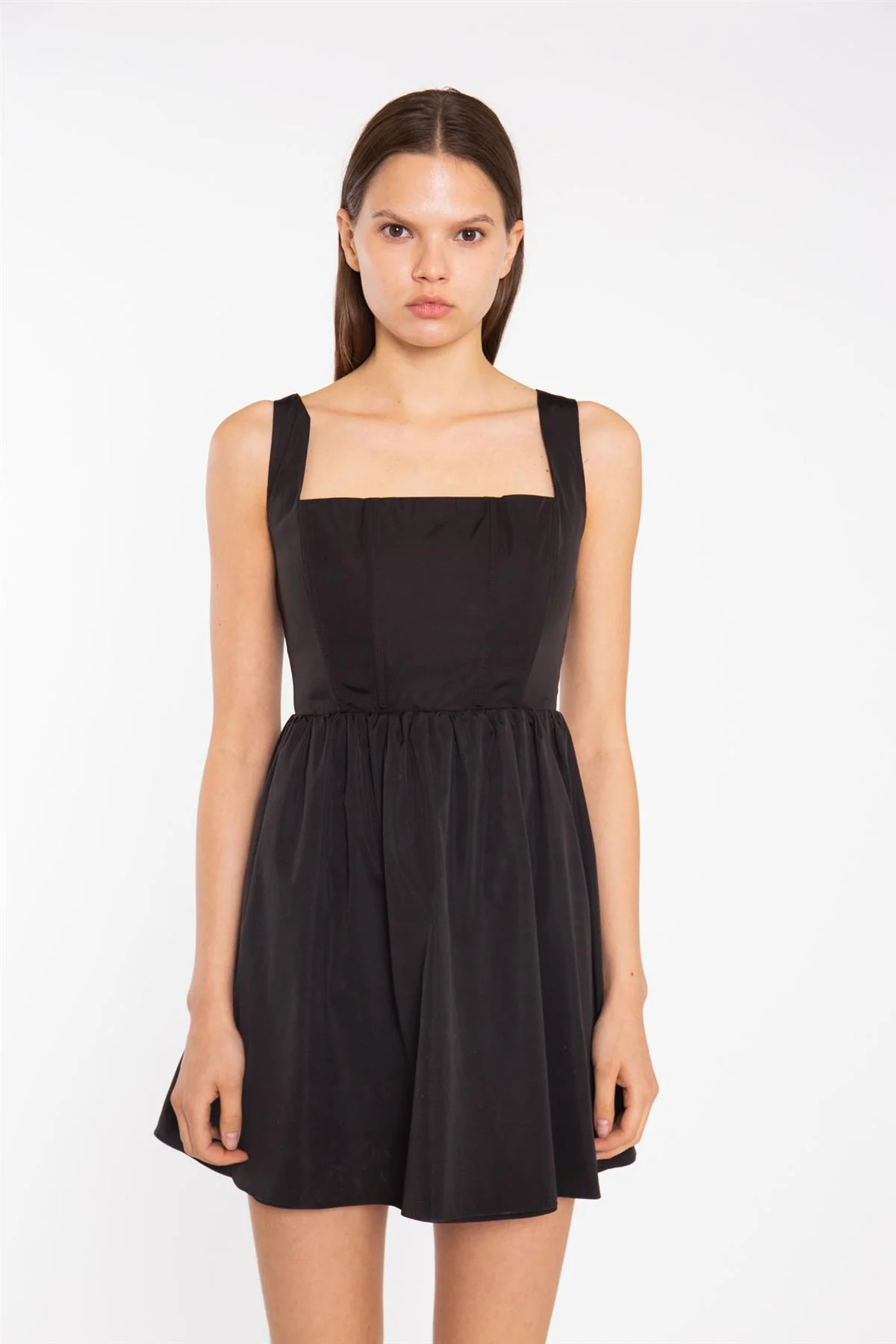 Black Corset Skater Mini-Dress - Image 3