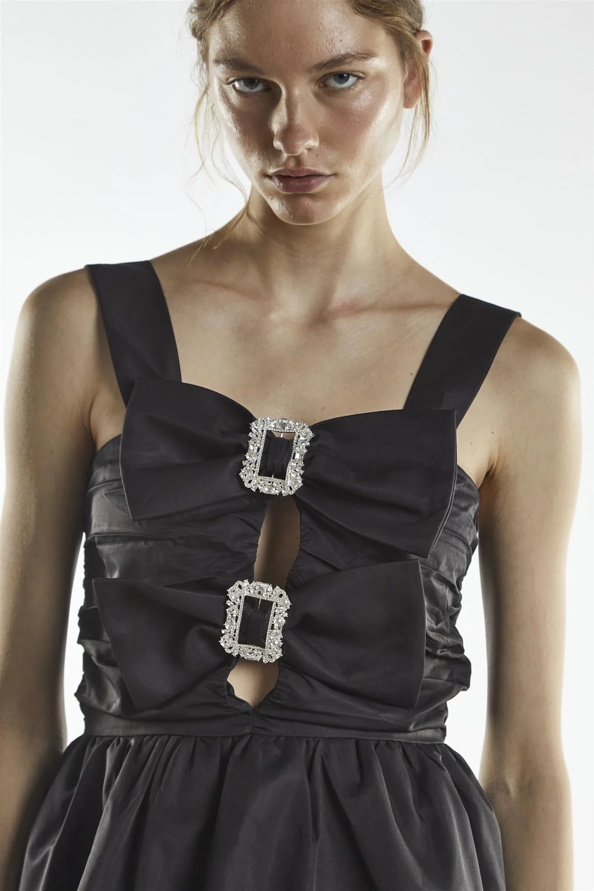 Black Diamante Buckle Mini-Dress - Image 3