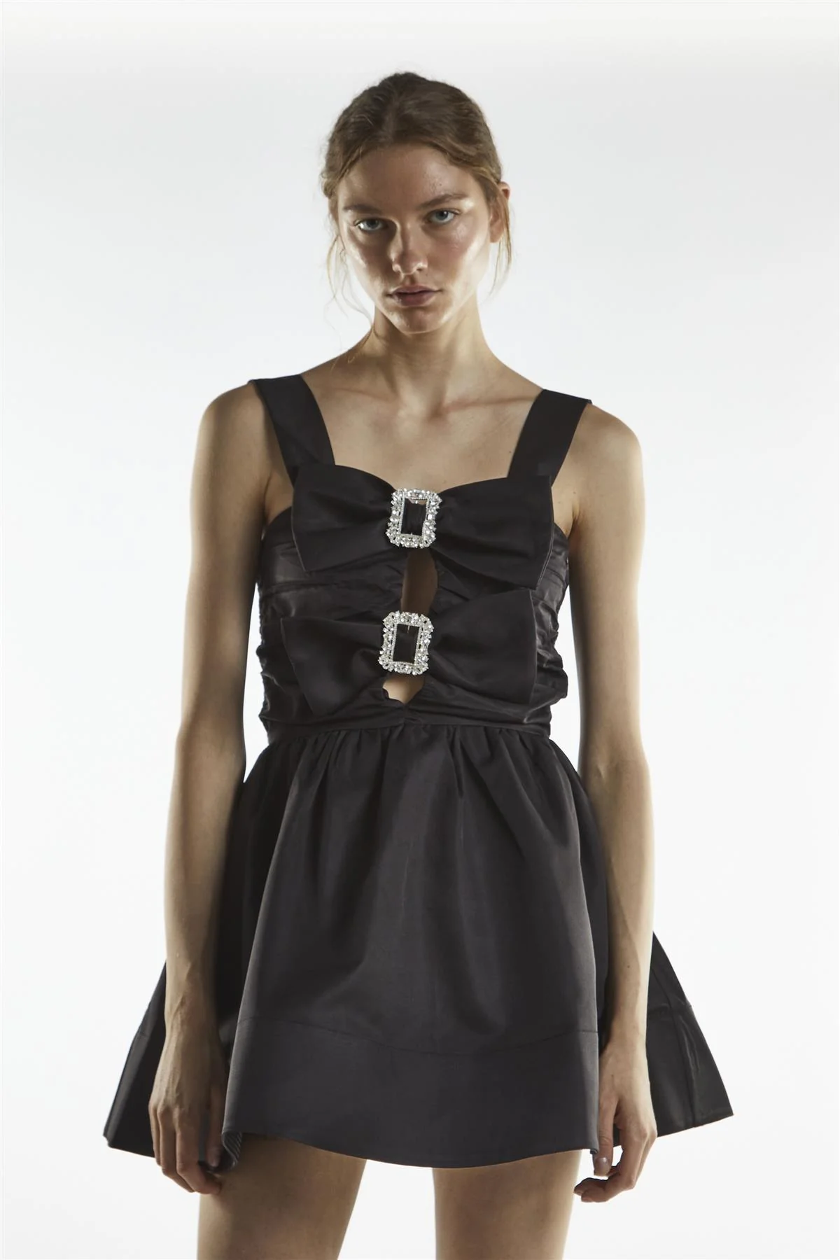 Black Diamante Buckle Mini-Dress - Image 4