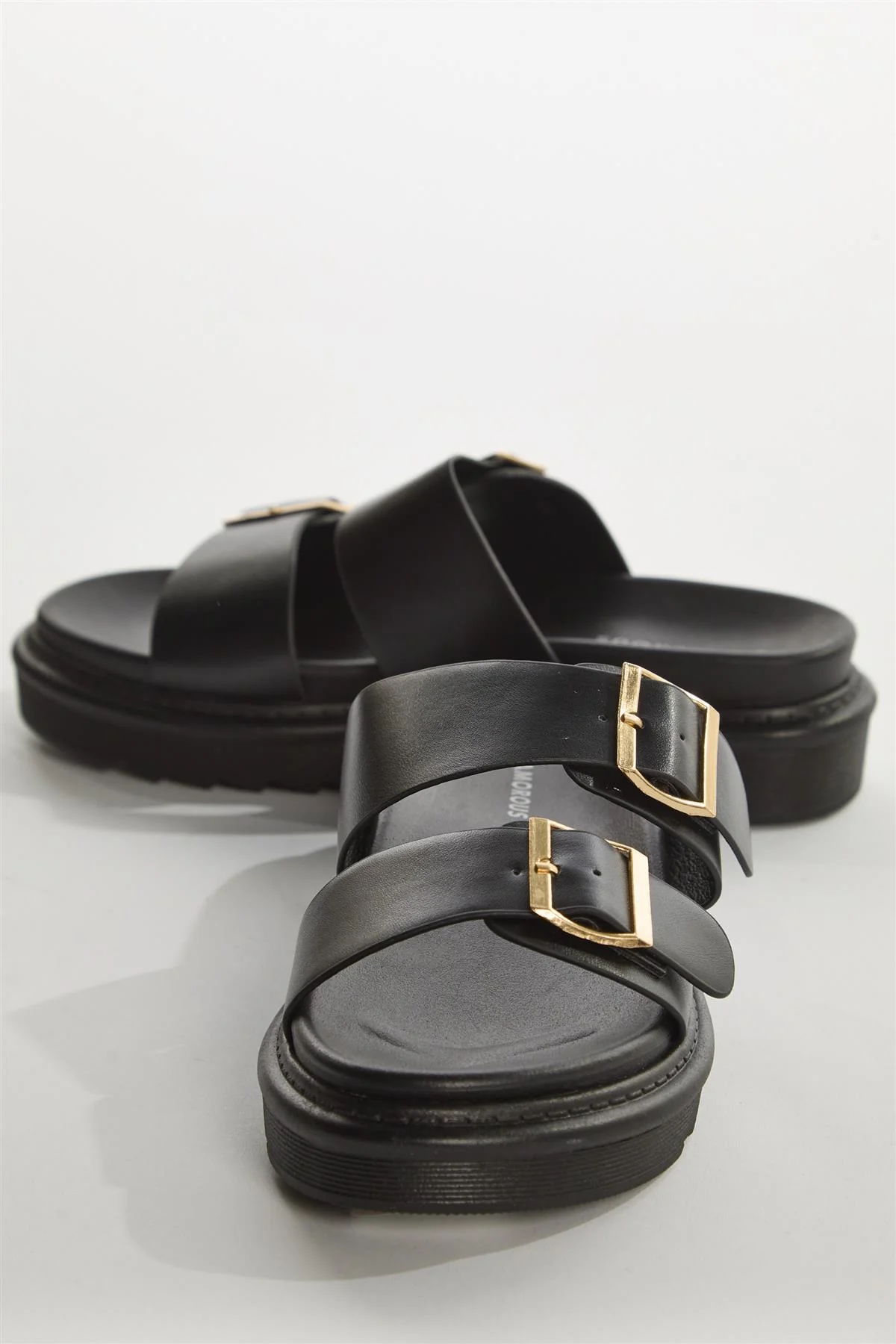 Black Double-Strap Sandals - Image 3