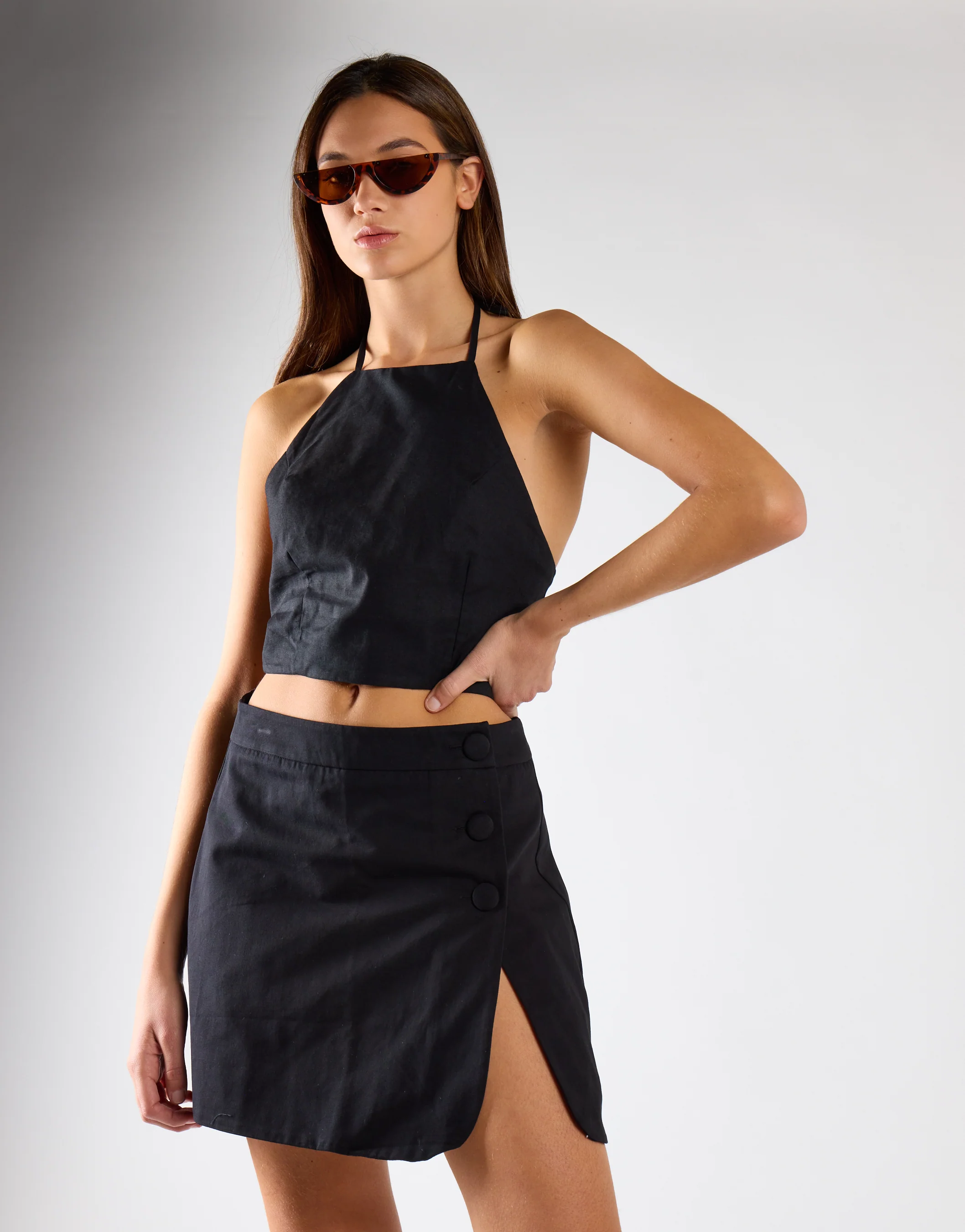 Black Halter-Neck Crop-Top - Image 3