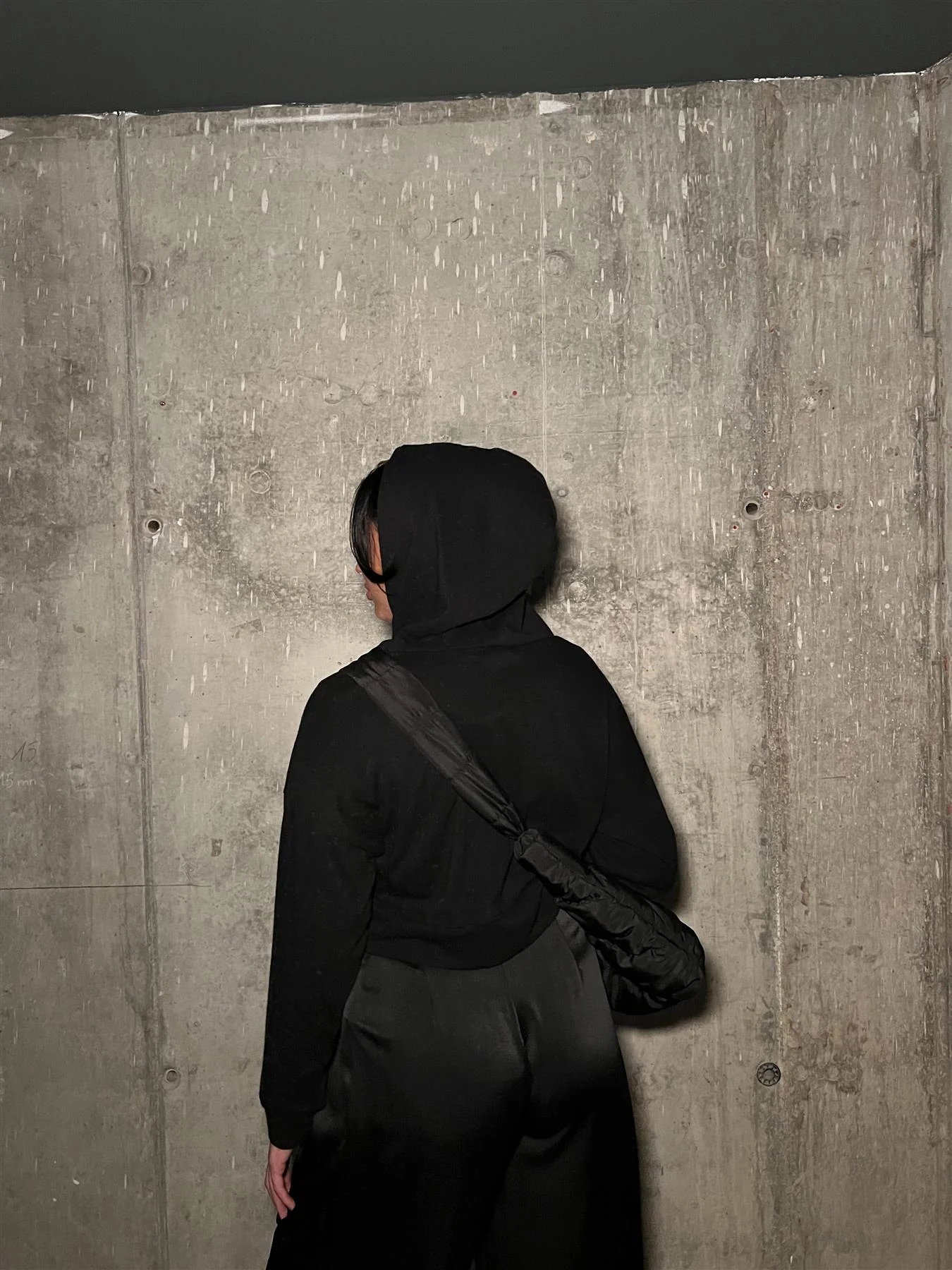 Black Hooded Crop-Top - Image 2