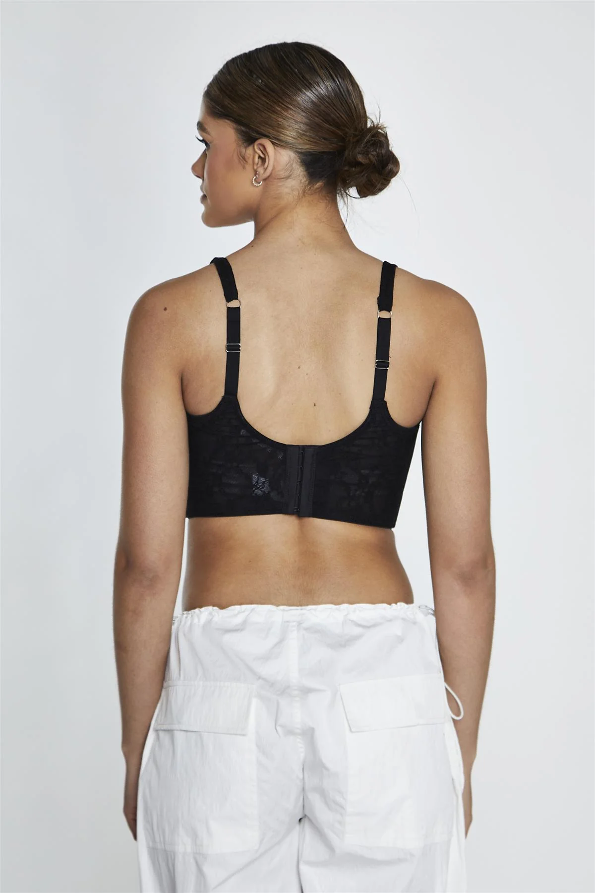 Black-Lace Corset Crop-Top - Image 4