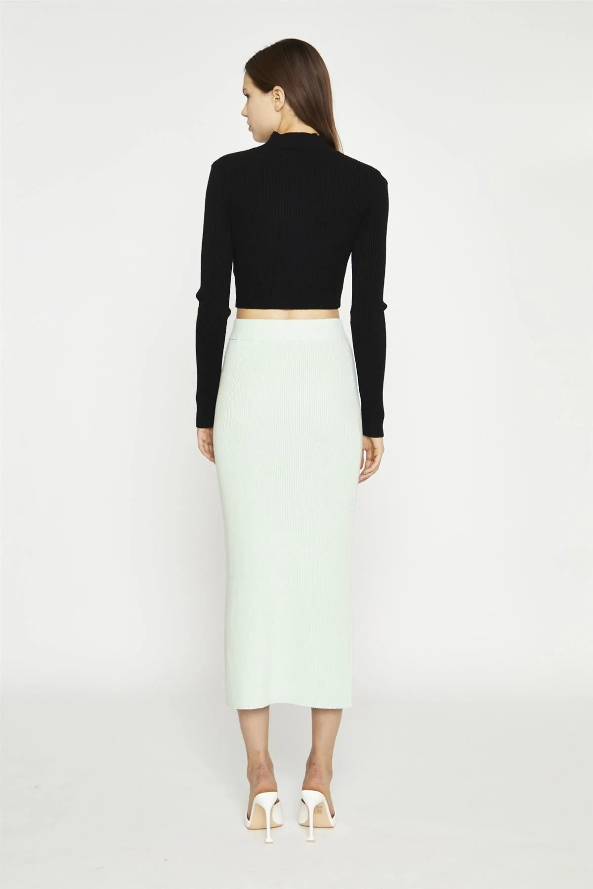 Black Long-Sleeve High-Neck Top - Image 2