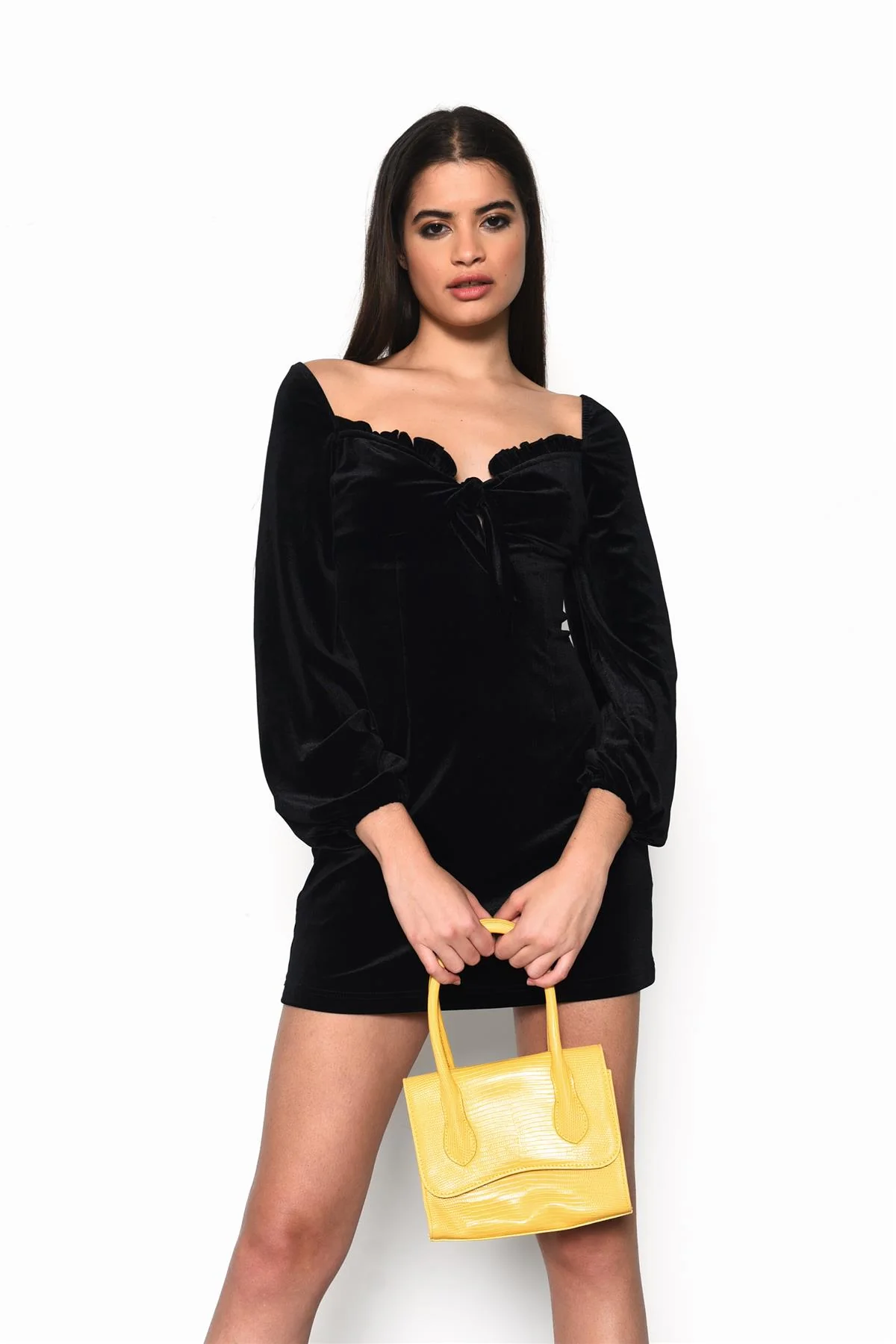 Black Long-Sleeve Mini-Dress - Image 3