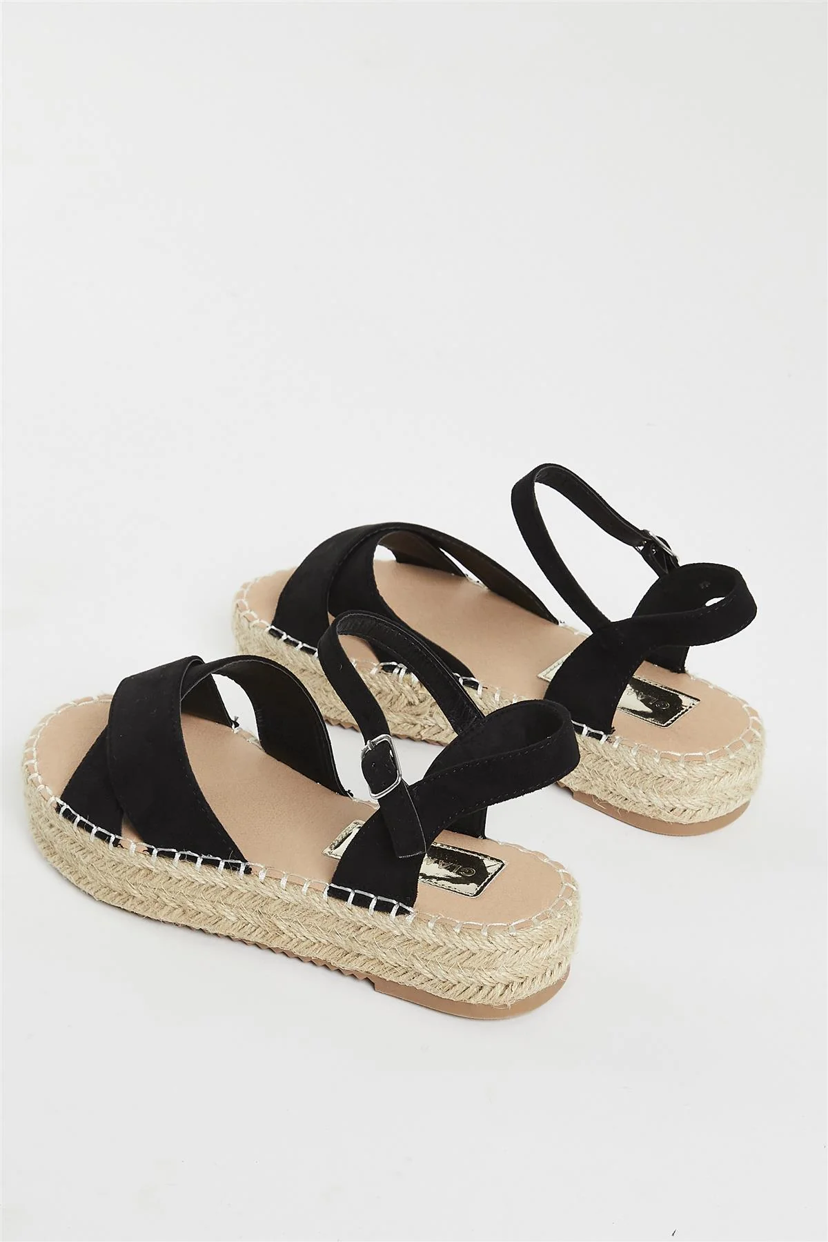 Black Micro Espadrille Sandals - Image 3