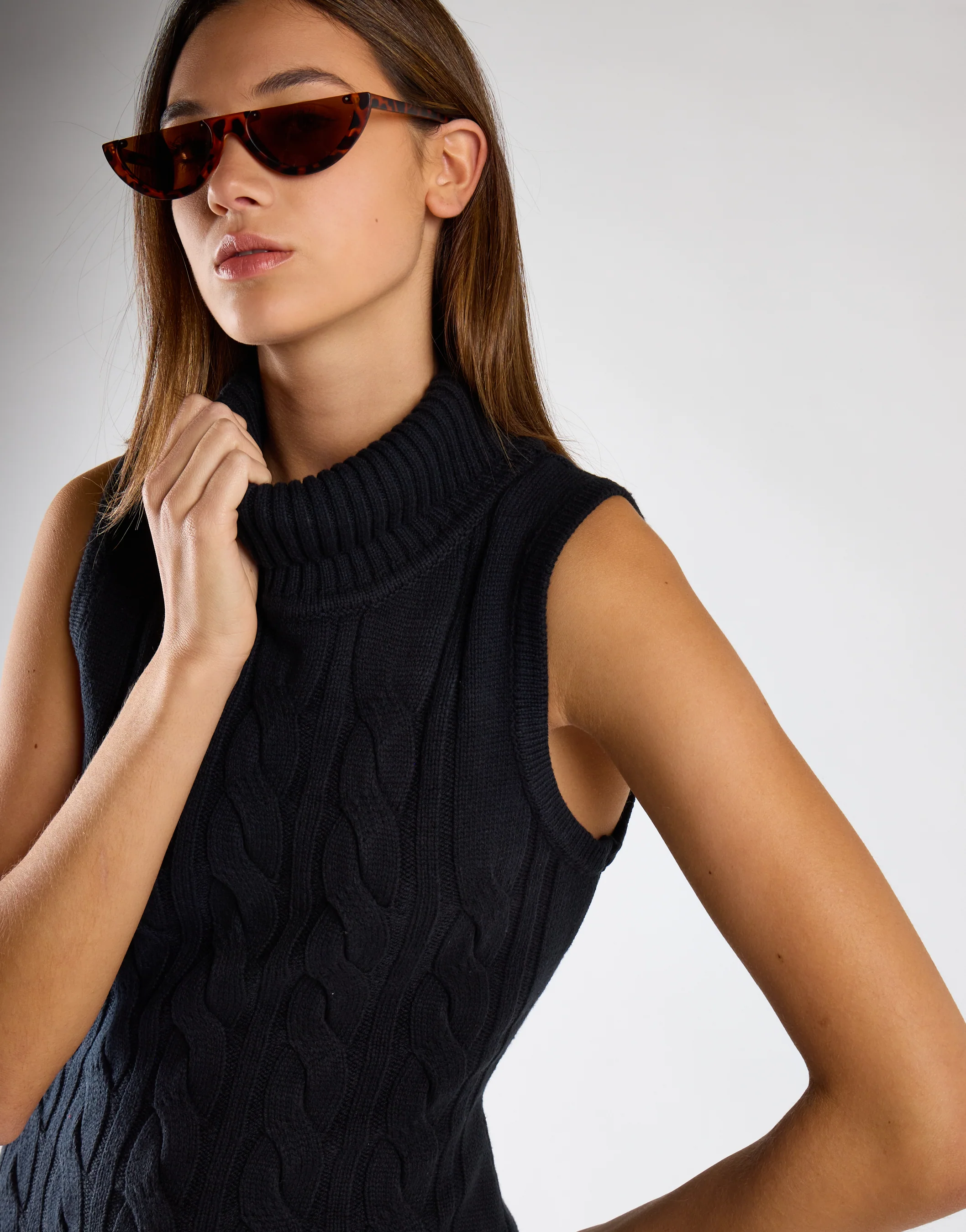 Black Roll-Neck Midi Dress - Image 4