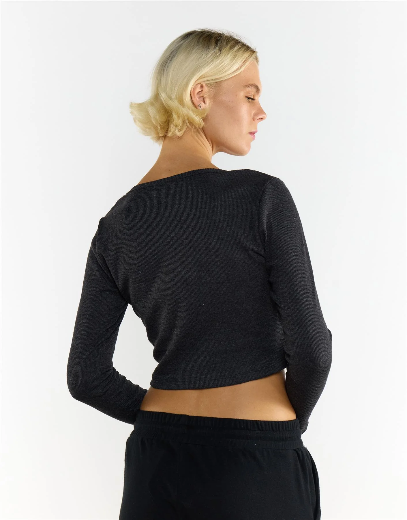 Black Round Neck Top - Image 2