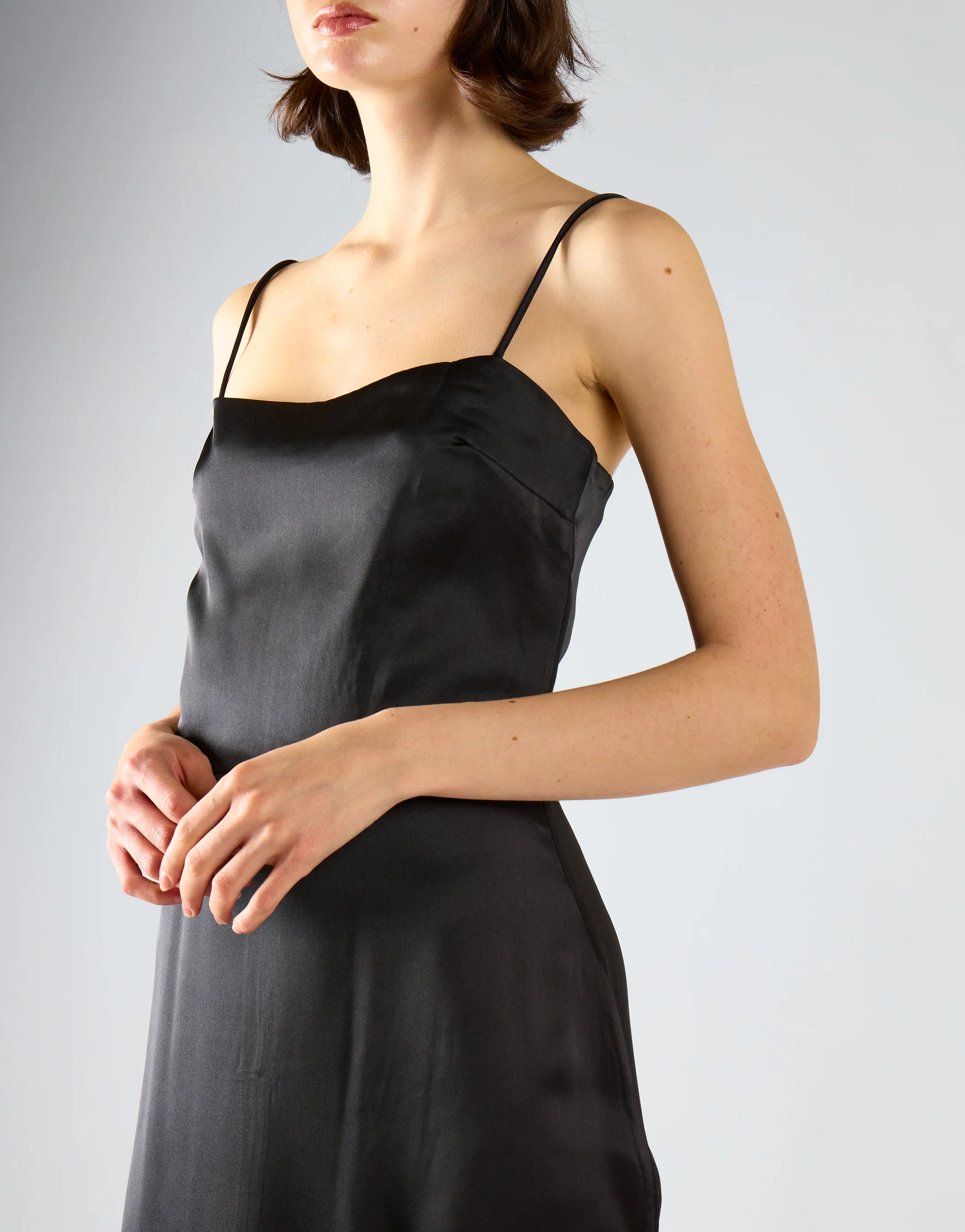 Black Satin Maxi-Dress - Image 4