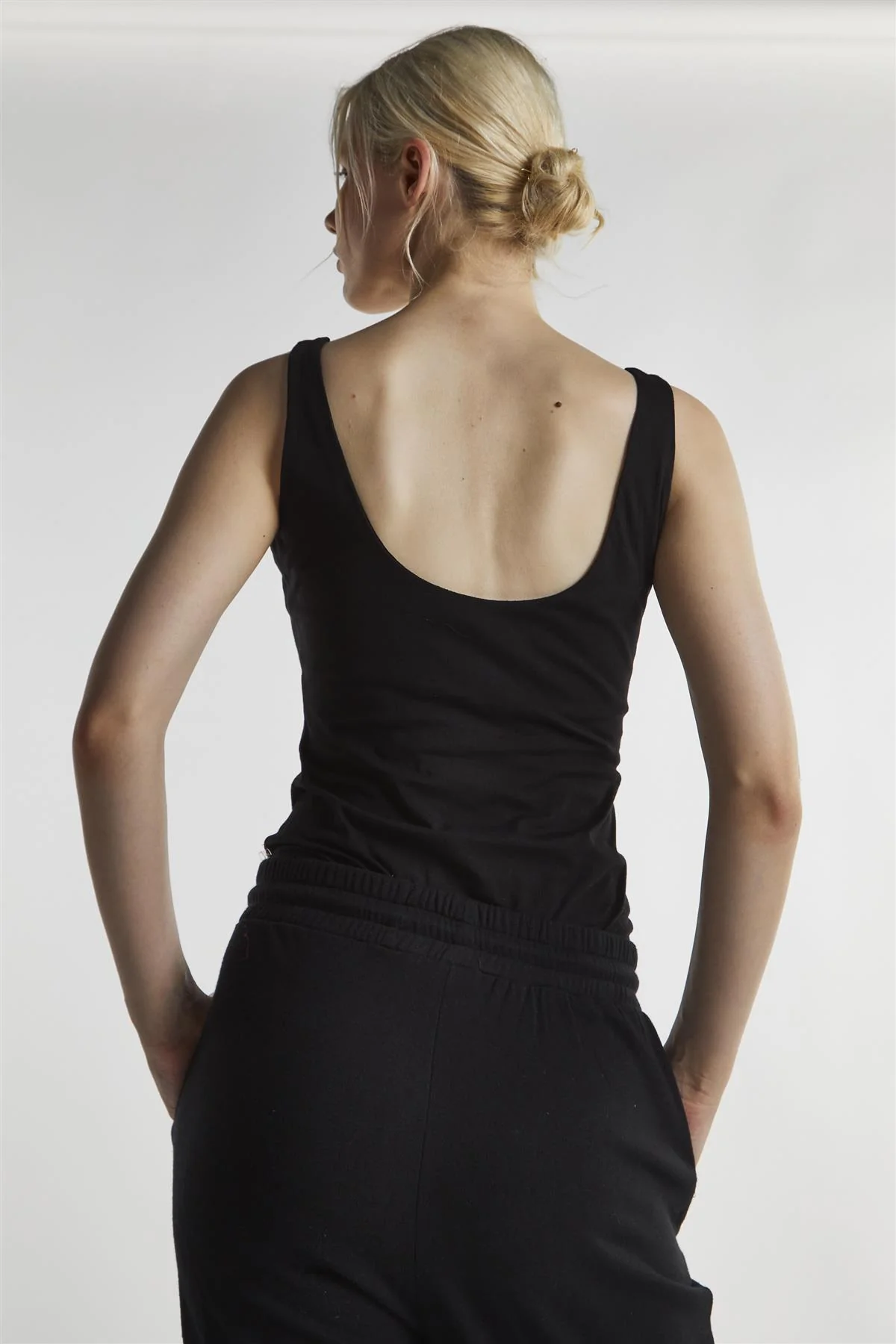 Black Scoop Neck Bodysuit - Image 2