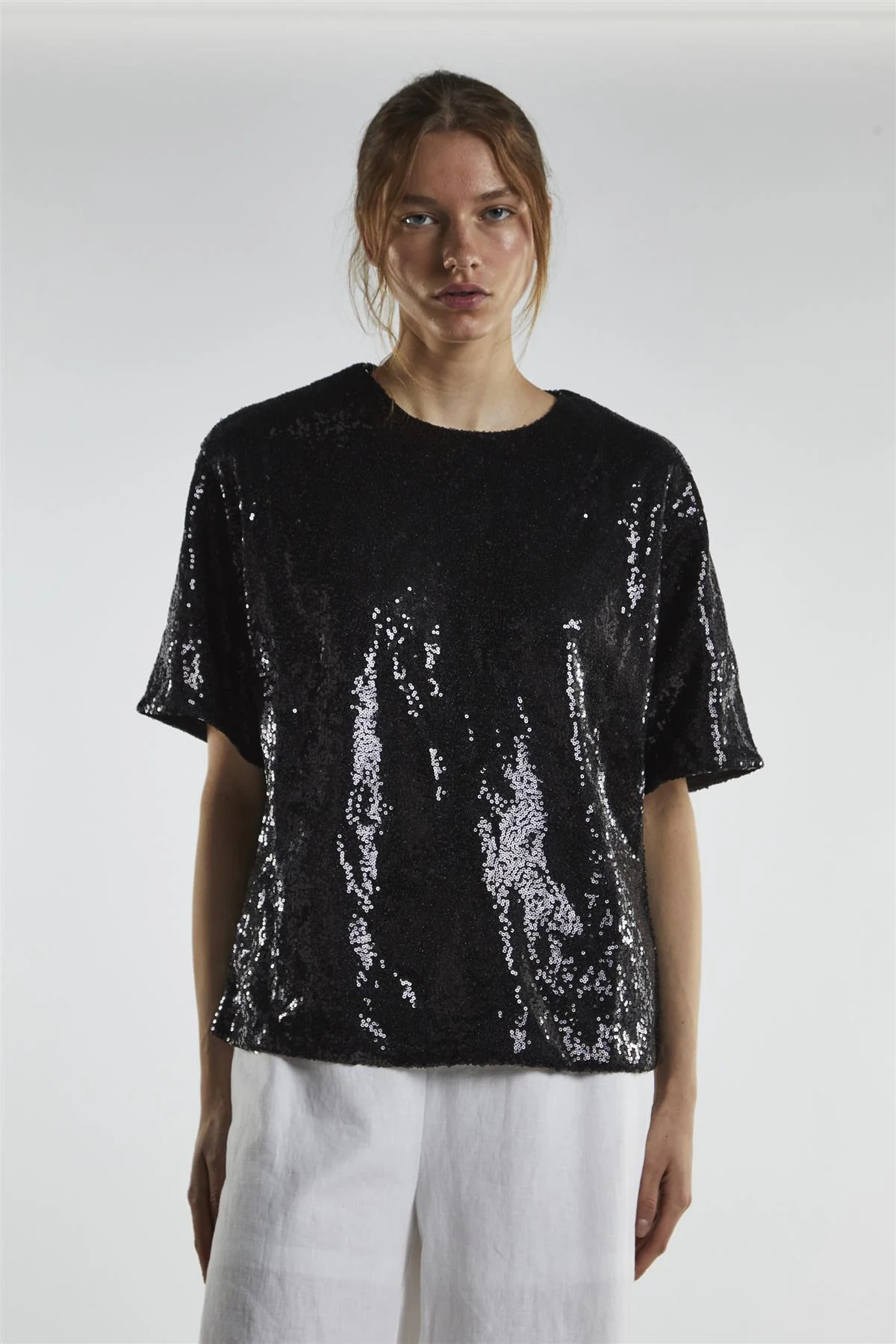 Black-Sequin Oversized-Top - Image 2