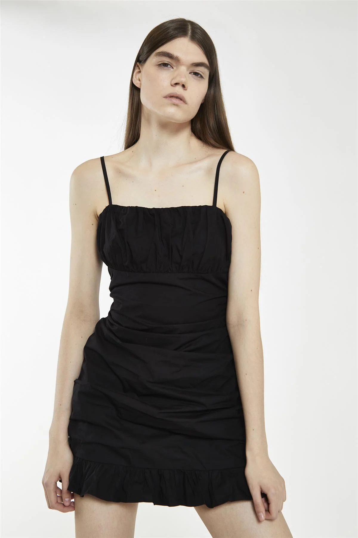 Black-Spaghetti-Strap Mini-Dress - Image 3