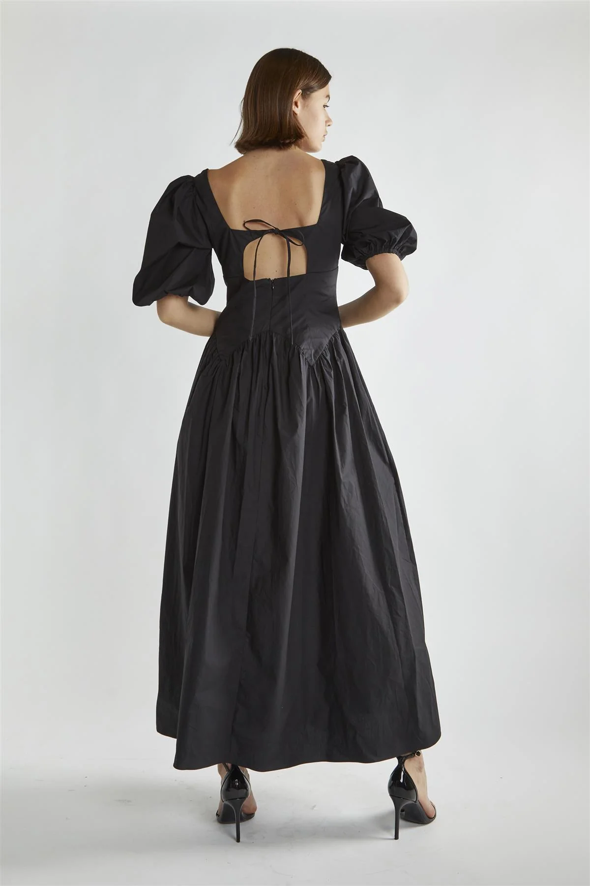 Black Square-Neck Maxi-Dress - Image 2