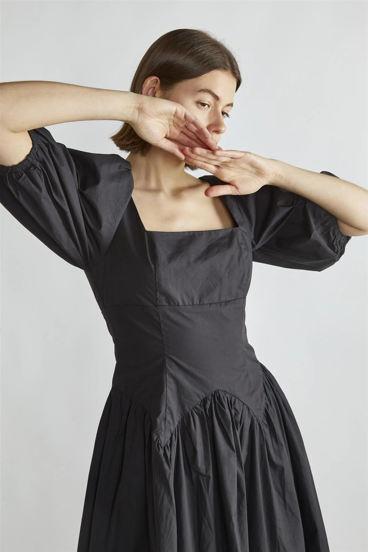 Black Square-Neck Maxi-Dress - Image 4