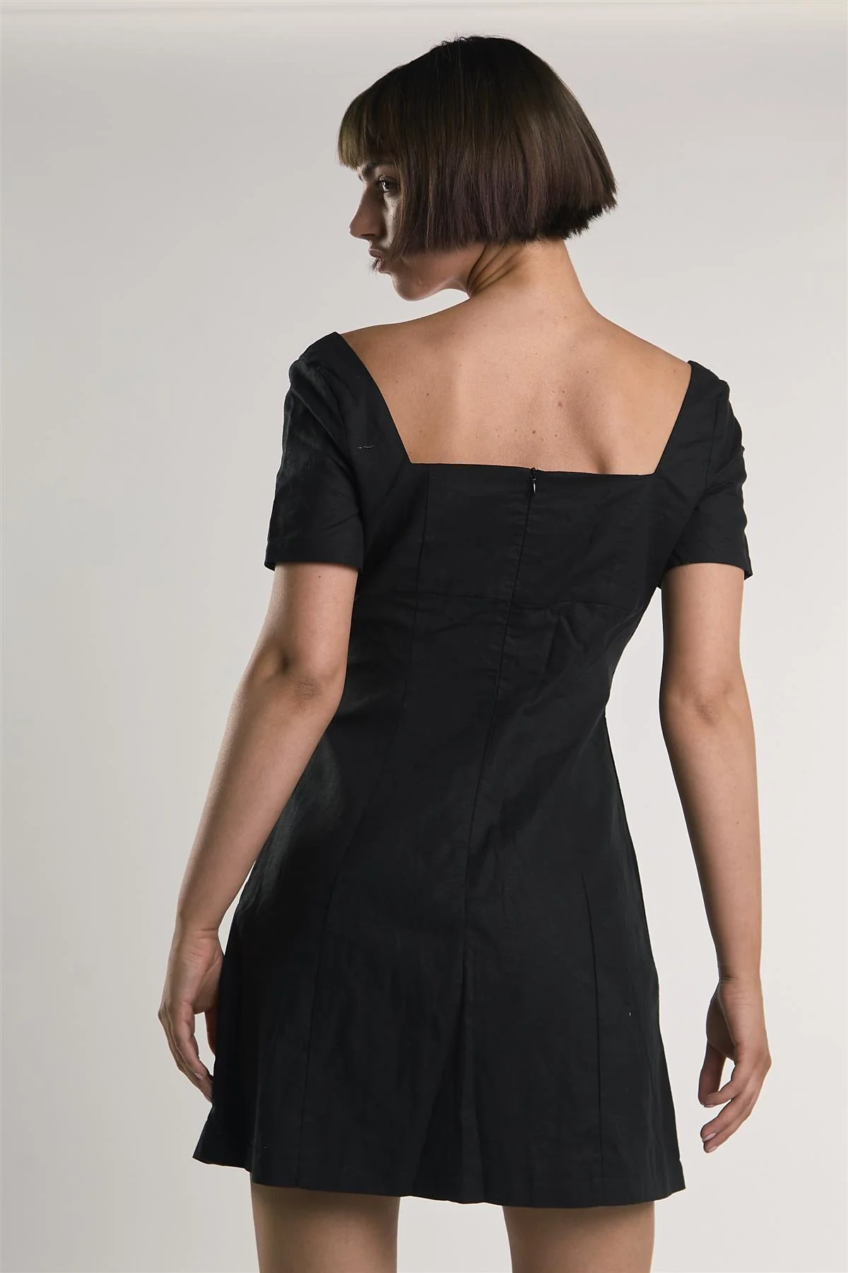 Black Square-Neck Mini-Dress - Image 2