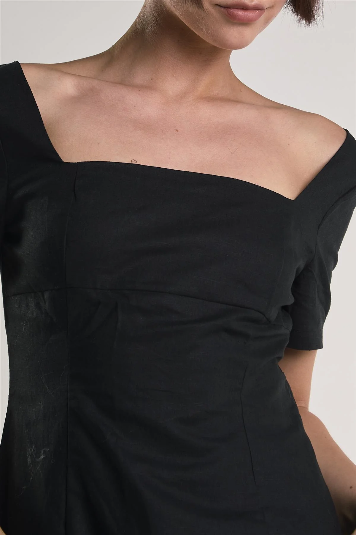 Black Square-Neck Mini-Dress - Image 4