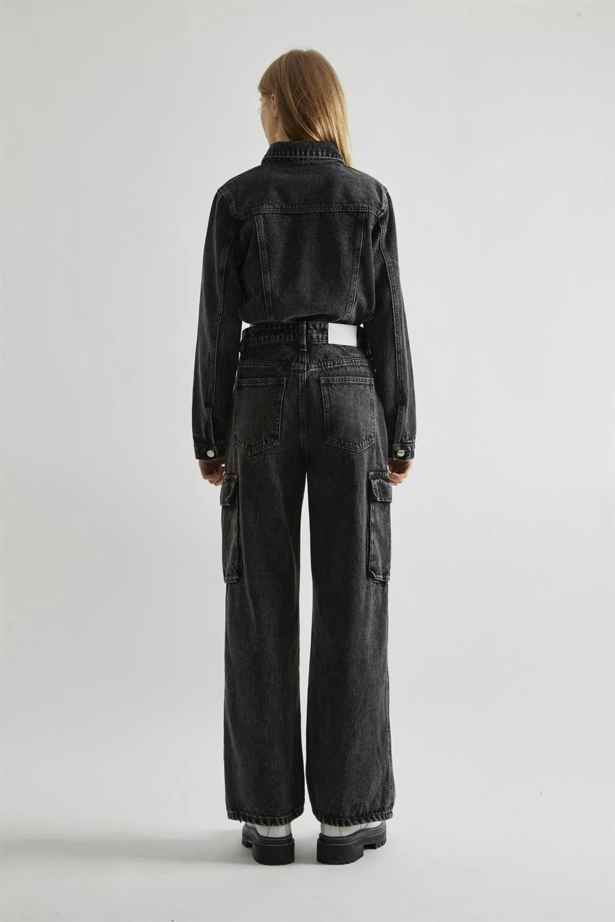 Black Stonewash-Denim Bodysuit - Image 2
