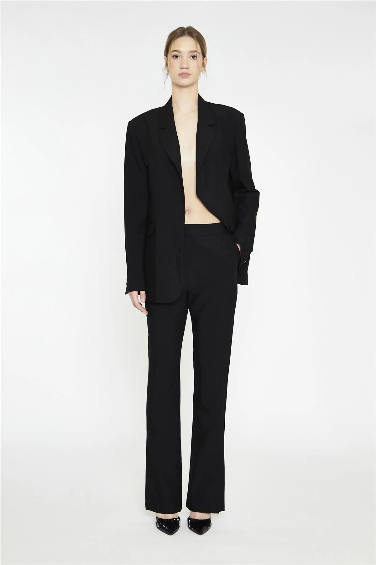 Black Straight Leg Trousers
