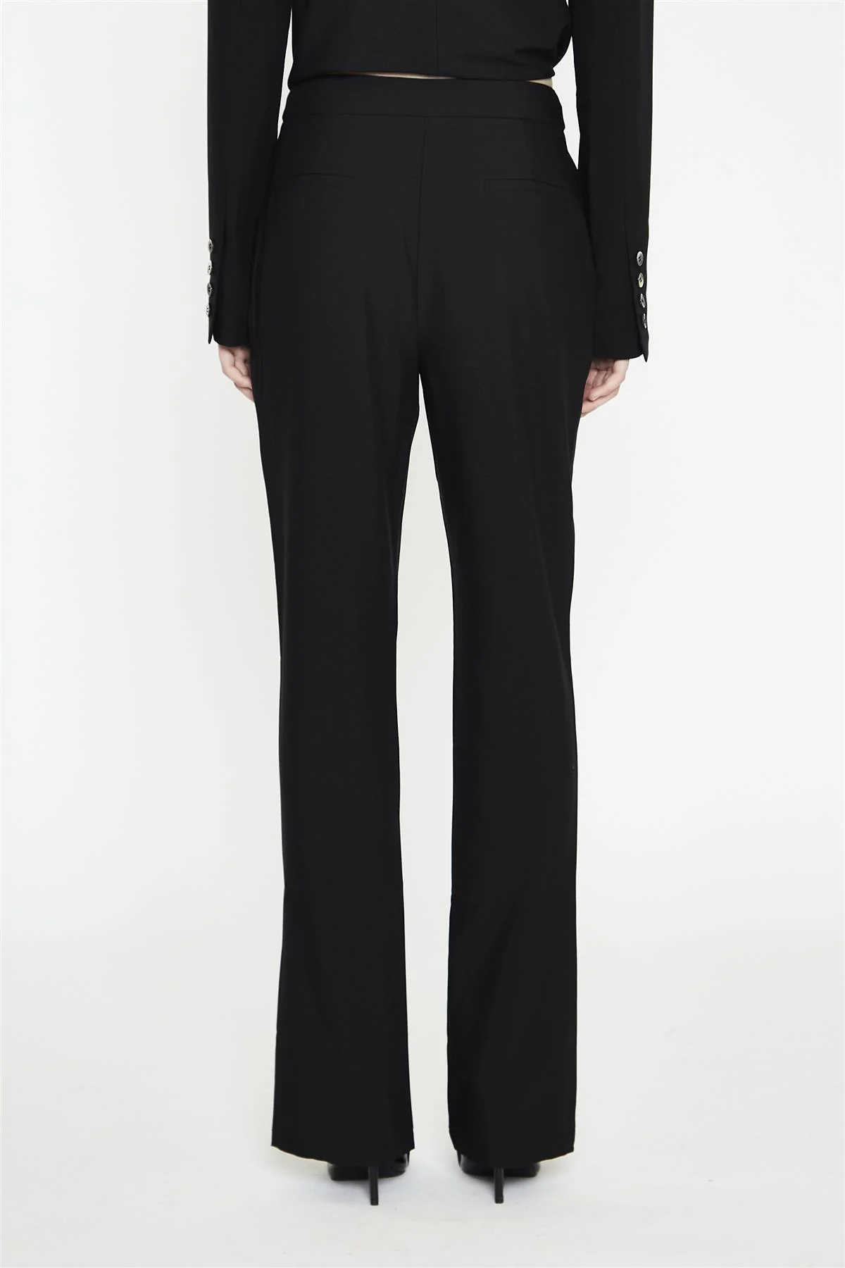 Black Straight Leg Trousers - Image 2