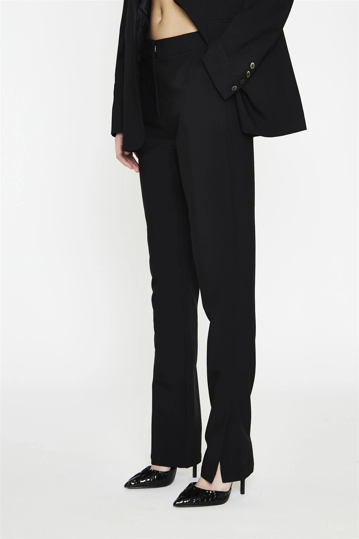 Black Straight Leg Trousers - Image 3
