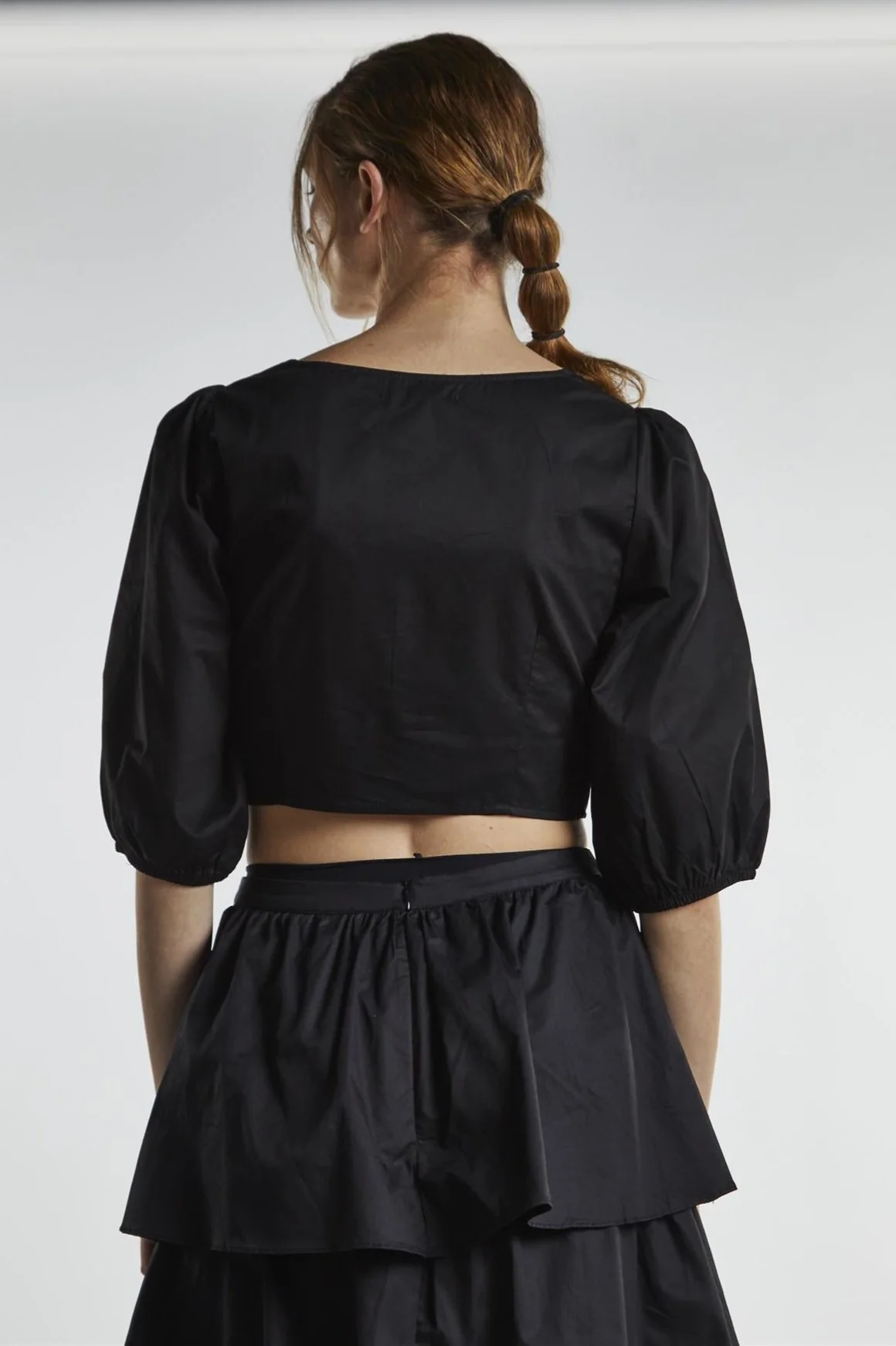 Black Twist-Front Crop-Top - Image 2