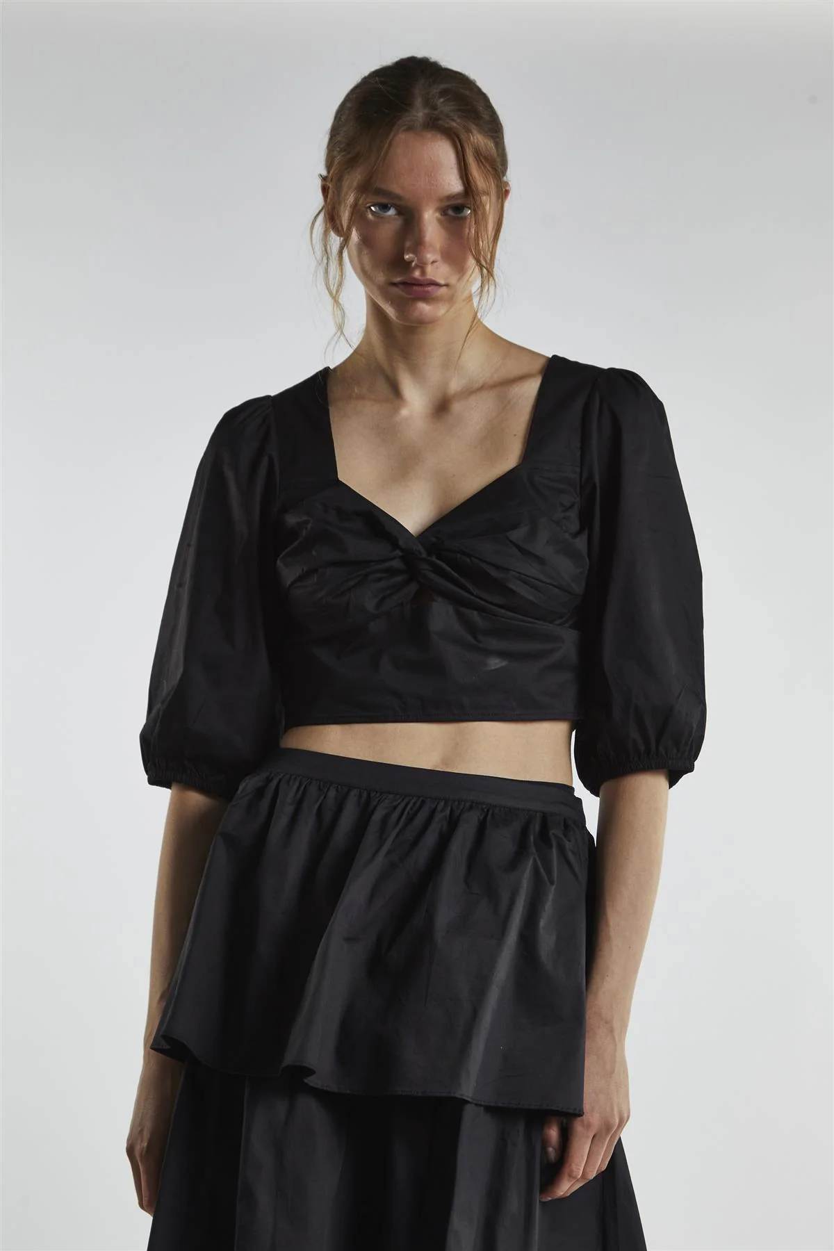 Black Twist-Front Crop-Top - Image 4