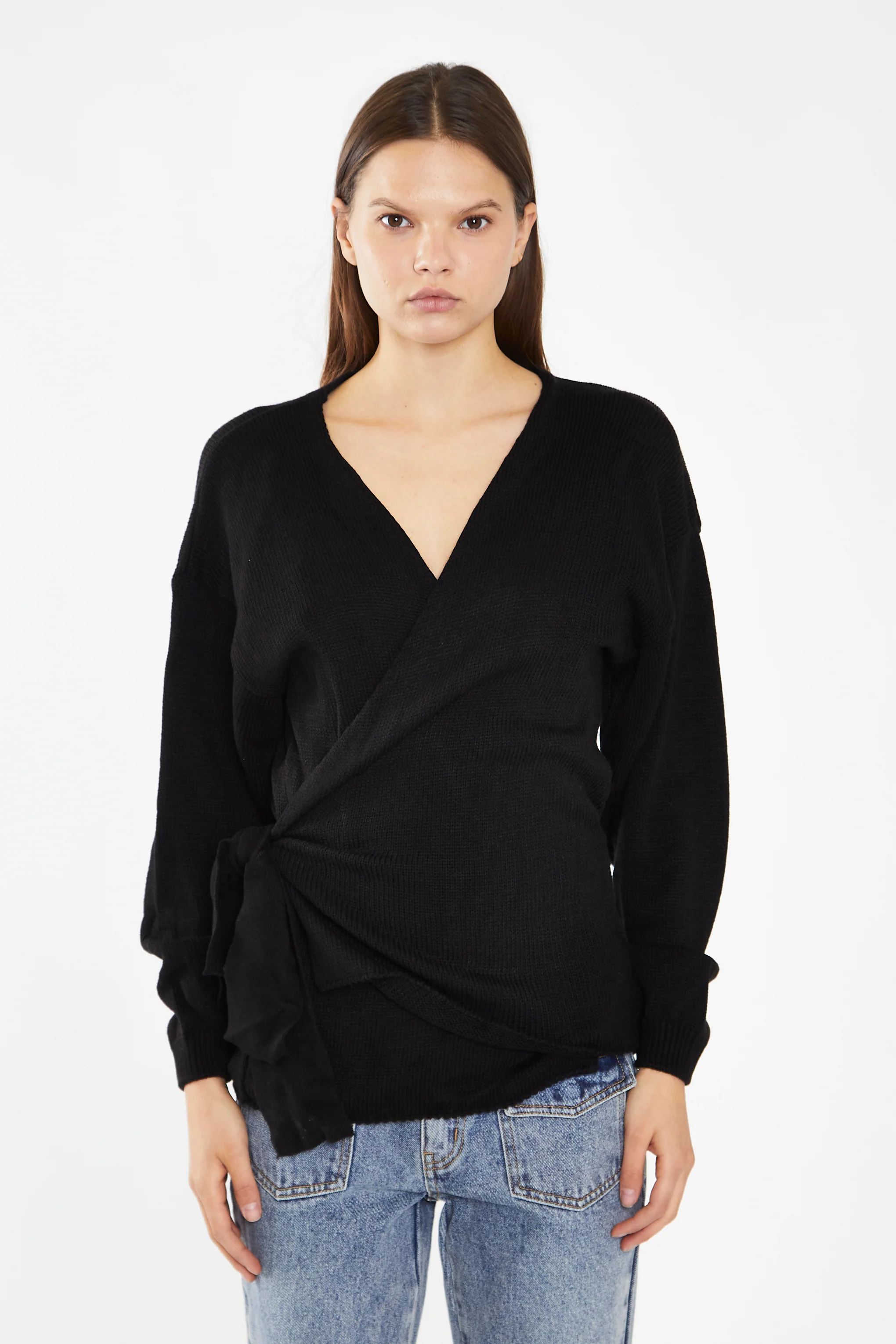 Black Wrap Cardigan - Image 3