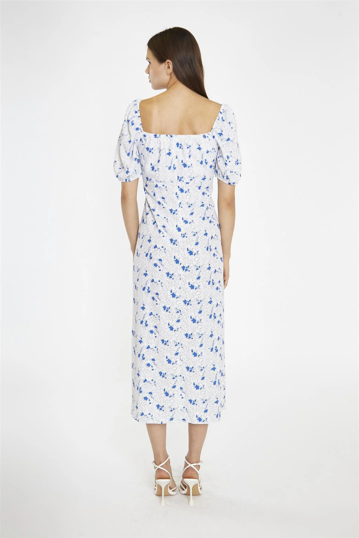 Blue Dot Vintage Floral Milkmaid Midi-Dress - Image 2