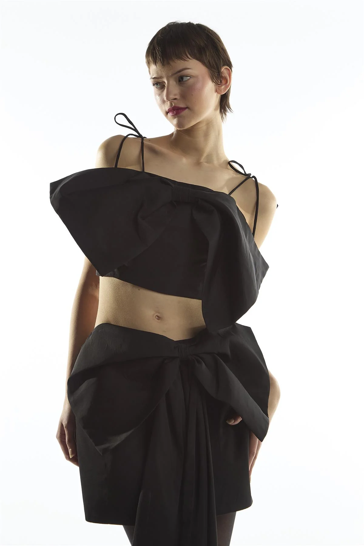 Bow Crop Top - Remi Co-ord Black - Image 3