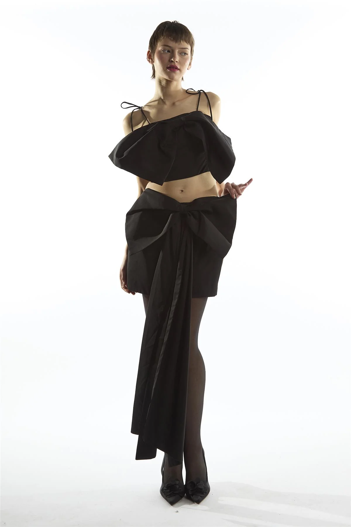 Bow Mini Skirt - Remi Co-ord Black - Image 3