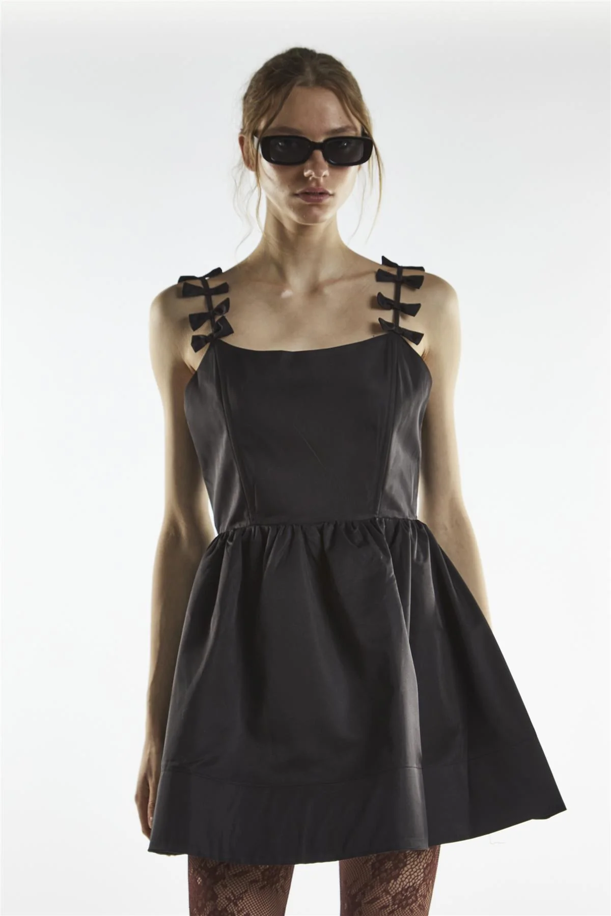 Bow Strap Mini Dress - Charli Black - Image 4
