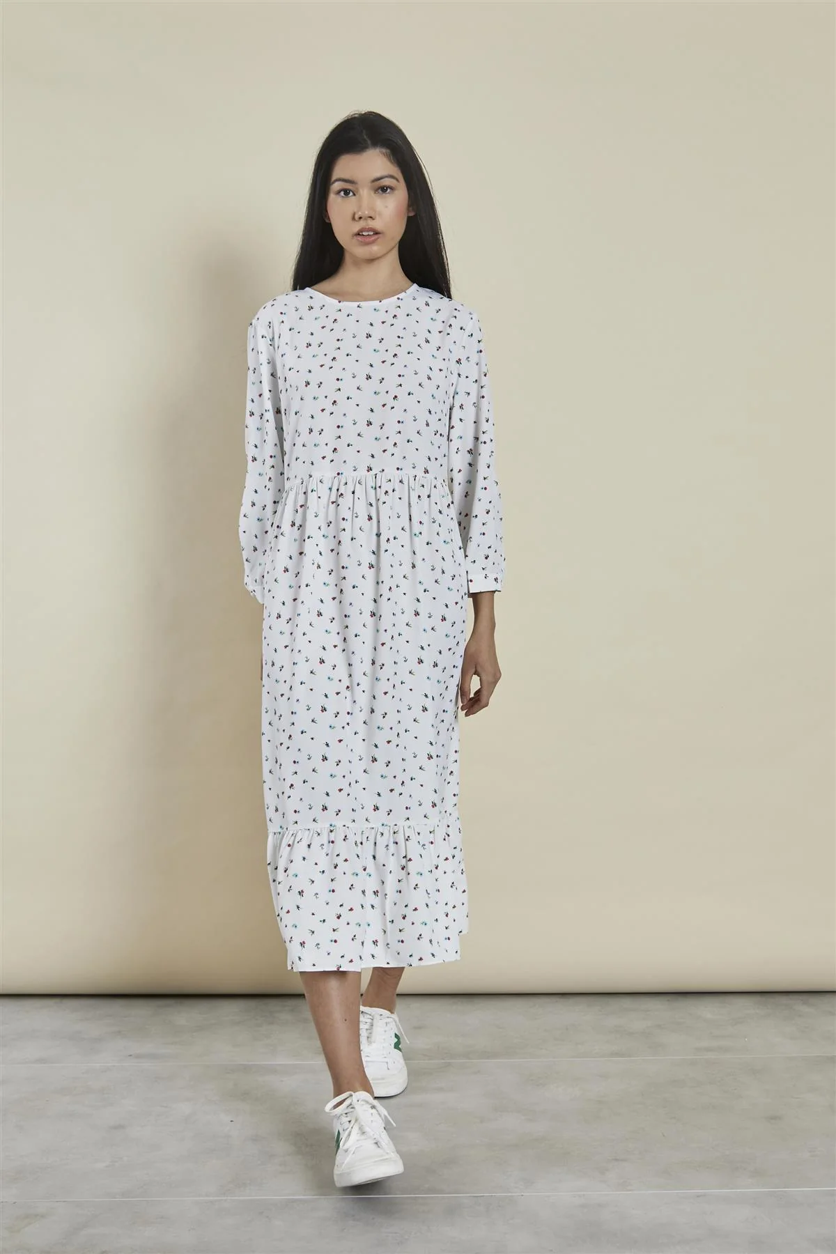 Bright-Ditsy Shift Midi-Dress - Image 3