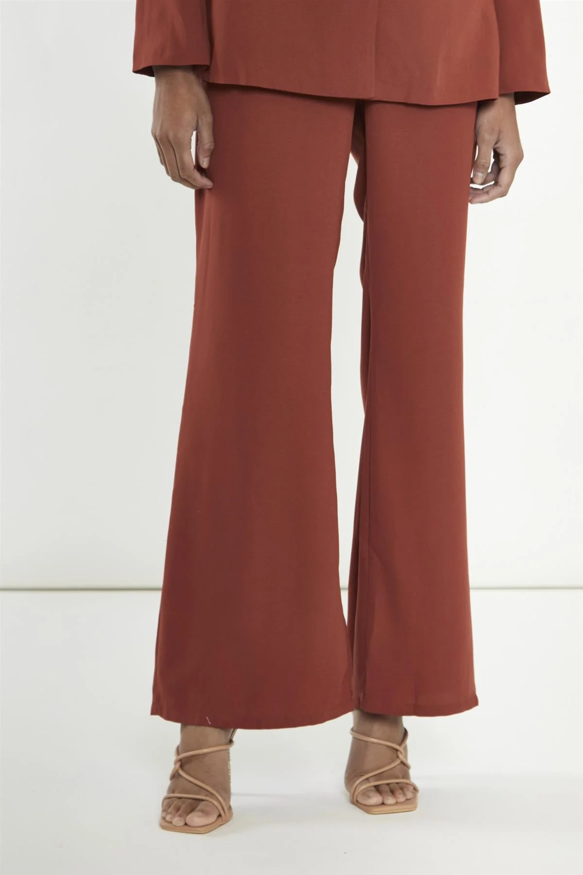 Brown-Rust Wide-Leg high waisted-trousers - Image 3